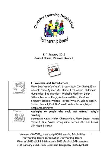 31st January 2013 - Coventry Partnership Board