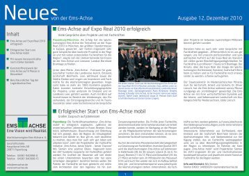 von der Ems-Achse Ausgabe 12, Dezember 2010 Ems-Achse auf ...