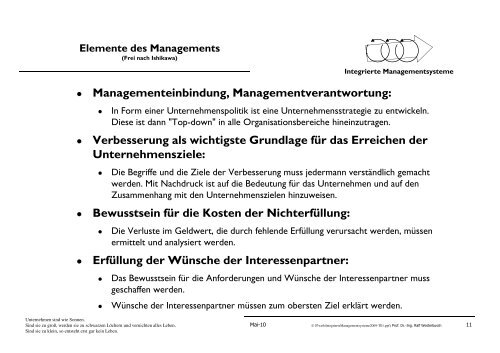Vortrag: Integrierte Managementsysteme - Ems-Achse