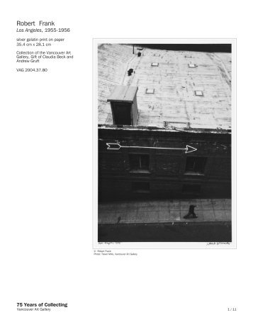 PDF - Robert Frank - 75 Years of Collecting - Vancouver Art Gallery