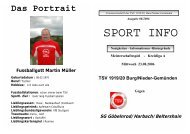Sportinfo vom Heimspiel am 23.08.06 gegen SG Göbelnrod ...