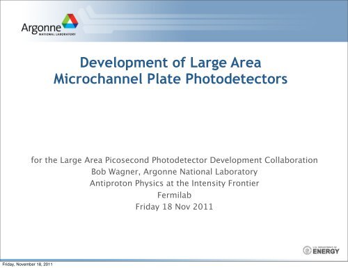 Towards Large Area, Picosecond-Level Photodetectors - Capp.iit.edu