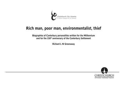 Rich man, poor man, environmentalist, thief - Christchurch City ...