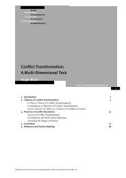 Conflict Transformation: A Multi-Dimensional Task