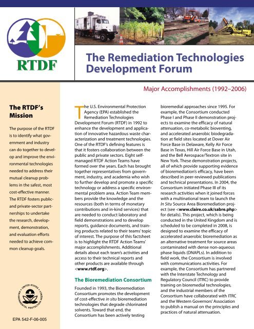 The Remediation Technologies Development Forum ... - CLU-IN