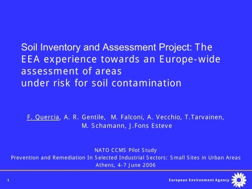 Soil Inventory and Assessment Project: The EEA ... - CLU-IN