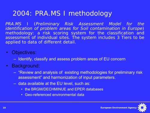 Soil Inventory and Assessment Project: The EEA ... - CLU-IN