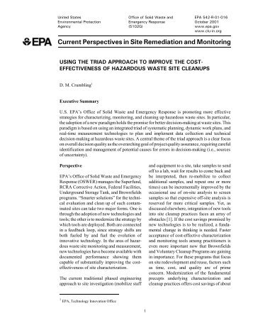 Current Perspectives in Site Remediation and Monitoring ... - CLU-IN