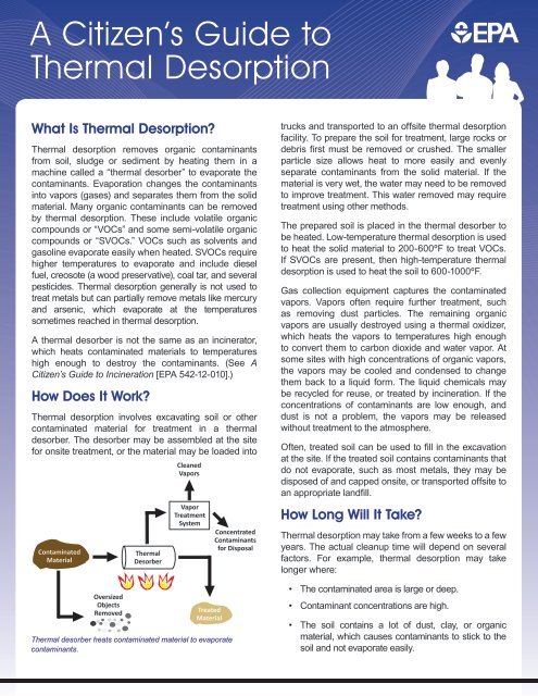 A Citizen's Guide to Thermal Desorption (PDF) - CLU-IN