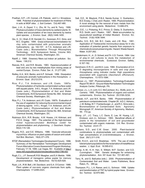 Ground Water Issue Phytoremediation of Contaminated ... - CLU-IN