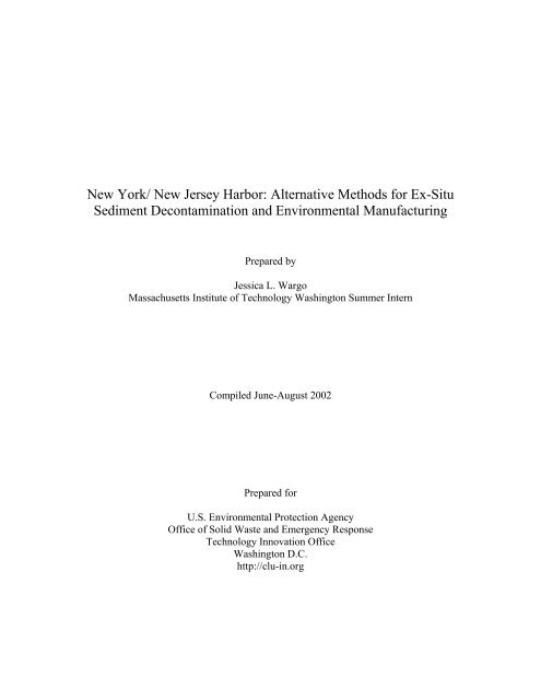 New York/ New Jersey Harbor: Alternative Methods for Ex ... - CLU-IN
