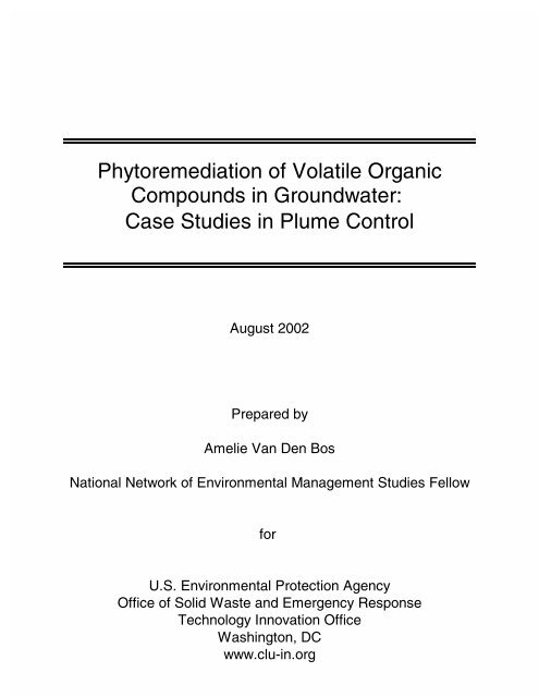 Phytoremediation of Volatile Organic Compounds in ... - CLU-IN