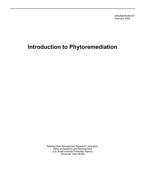 Introduction to Phytoremediation - CLU-IN