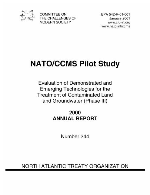 NATO/CCMS Pilot Study Evaluation of Demonstrated and ... - CLU-IN