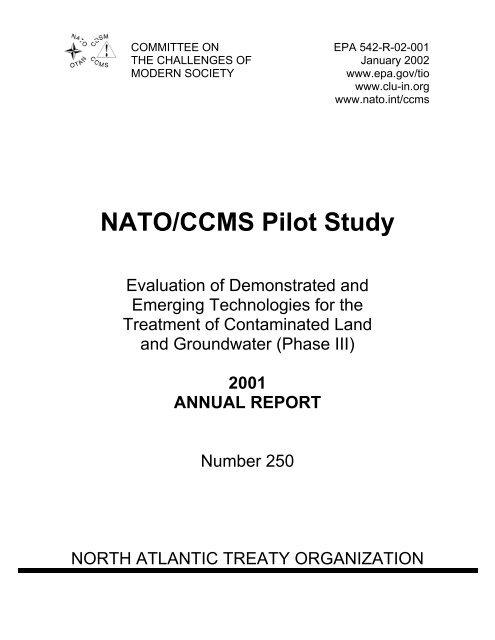 NATO/CCMS Pilot Study Evaluation of Demonstrated and ... - CLU-IN