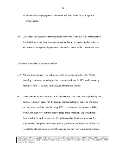 IPV BSL-3/polio containment guidelines (Feb 2003) - World Health ...