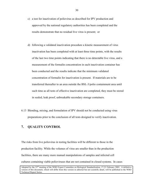 IPV BSL-3/polio containment guidelines (Feb 2003) - World Health ...