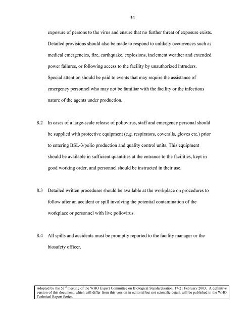 IPV BSL-3/polio containment guidelines (Feb 2003) - World Health ...