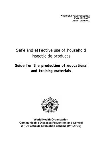 Safe and effective use of household insecticide products – Guide for ...