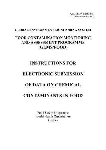 GEMS/Food Instructions for Electronic Submission of Data on ...