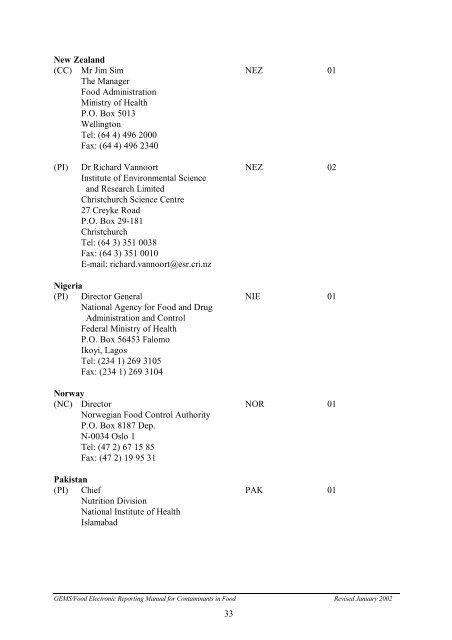 GEMS/Food Instructions for Electronic Submission of Data on ...