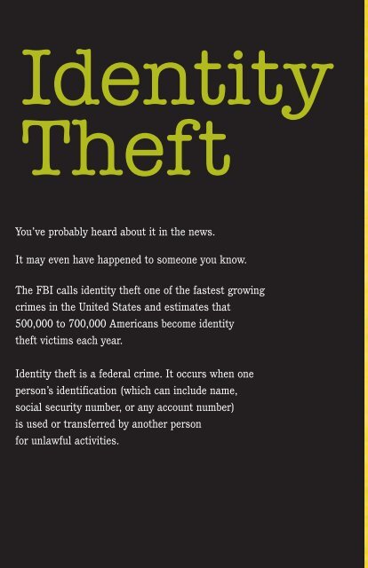 Identity Theft - The Federal Reserve Bank of Boston