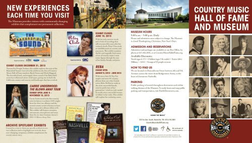 Consumer Brochure - Country Music Hall of Fame and Museum