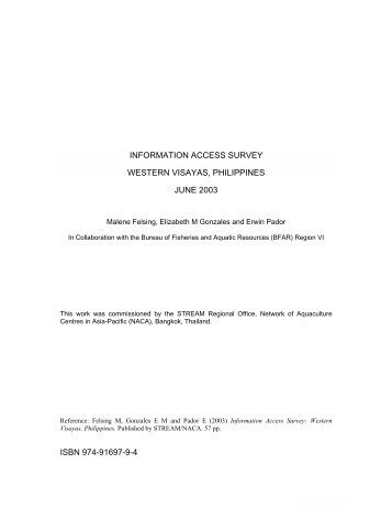 information access survey western visayas, philippines june 2003
