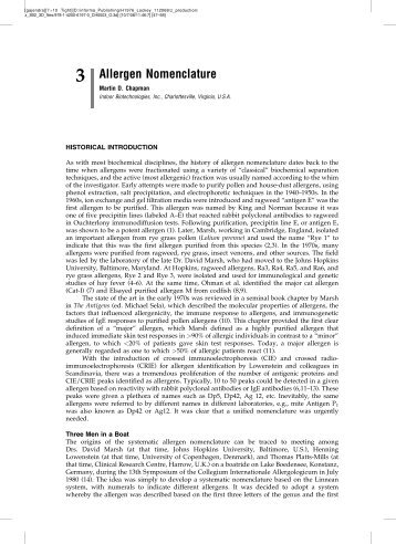 3 Allergen Nomenclature - IUIS Allergen Nomenclature