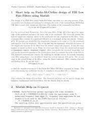 1 Short help on Parks-McClellan design of FIR Low Pass Filters ...