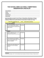 The School-Wide Cultural Competence Observation Checklist