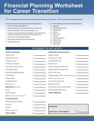 Financial Planning Worksheet for Career Transition - TurboTAP