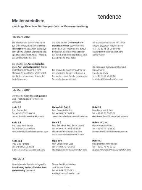 Meilensteinliste - Light+Building - Messe Frankfurt