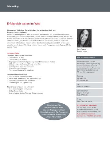 Erfolgreich texten im Web - Light+Building - Messe Frankfurt