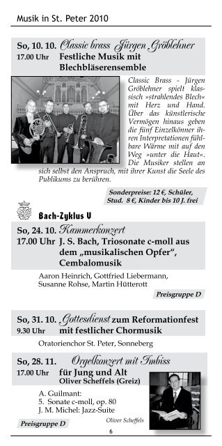 Veranstaltungen in der Stadtkirche - Sonneberg