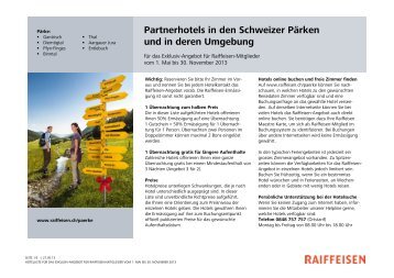 Hotelliste deutsche Schweiz - Raiffeisen MemberPlus