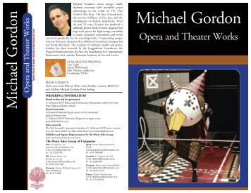 Michael Gordon - G. Schirmer, Inc.