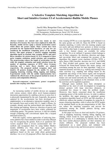 A Selective Template Matching Algorithm for Short and Intuitive ...