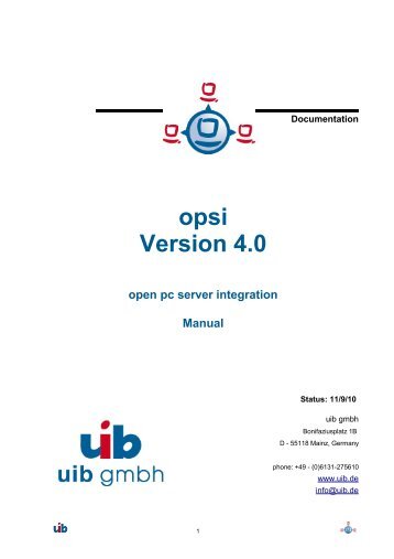 opsi Version 4.0 open pc server integration Manual