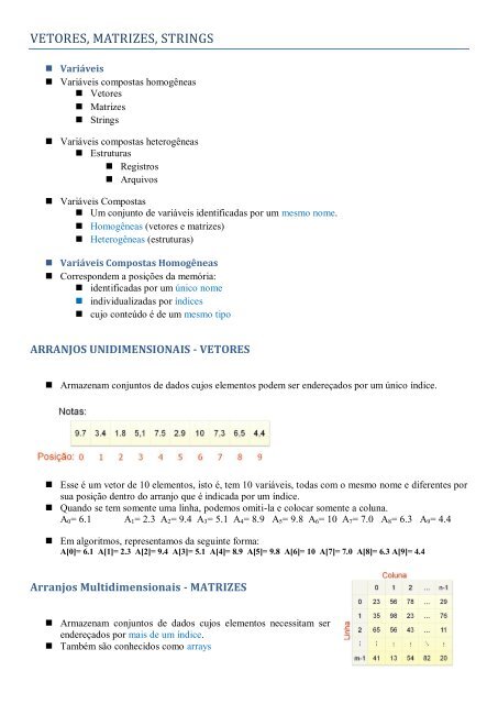 Vetores e matrizes