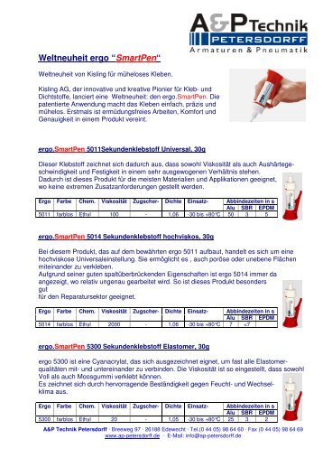 Weltneuheit ergo “SmartPen“ - A&P Technik Petersdorff