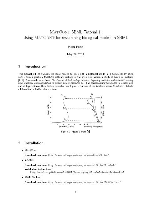 MatCont SBML Tutorial 1: Using MatCont for researching biological ...