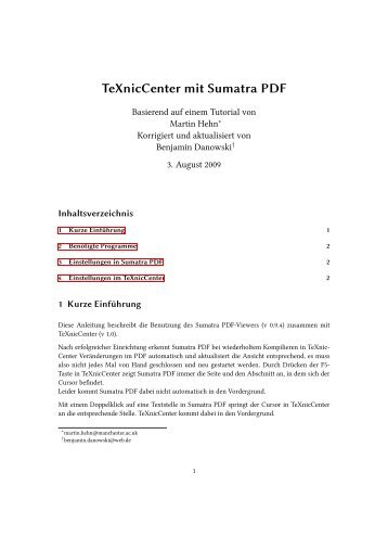 TeXnicCenter mit Sumatra PDF