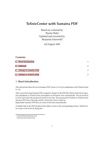 TeXnicCenter with Sumatra PDF