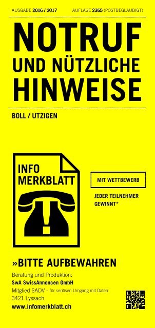 Infomerkblatt Boll / Utzigen