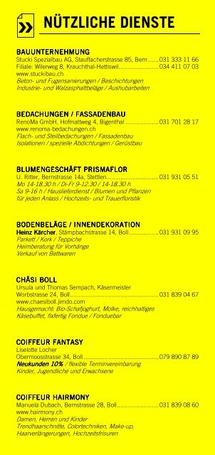Infomerkblatt Boll / Utzigen