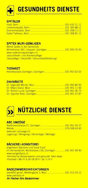 Infomerkblatt Muri bei Bern / Gümligen