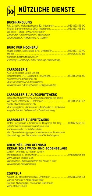 Infomerkblatt Interlaken und Umgebung