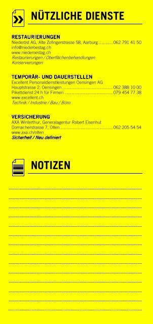 Infomerkblatt Hägendorf / Rickenbach / Kappel