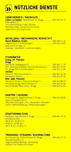 Infomerkblatt Brugg AG / Umiken